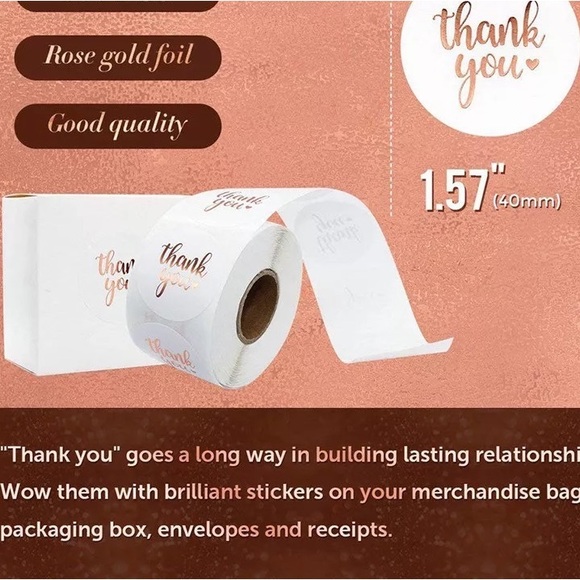 500 roll thank you stickers - Picture 2 of 5